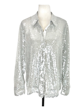 Ultra Pink grey sequinned blouse